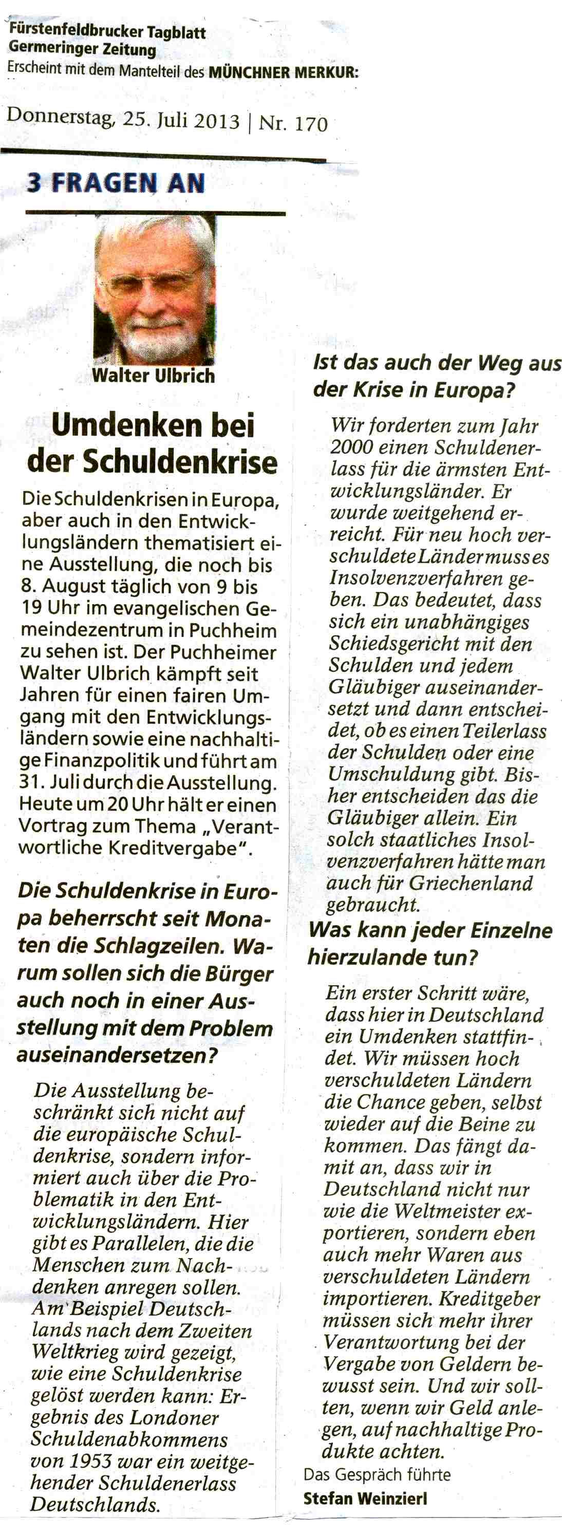 Tagblatt, 25.7.2013